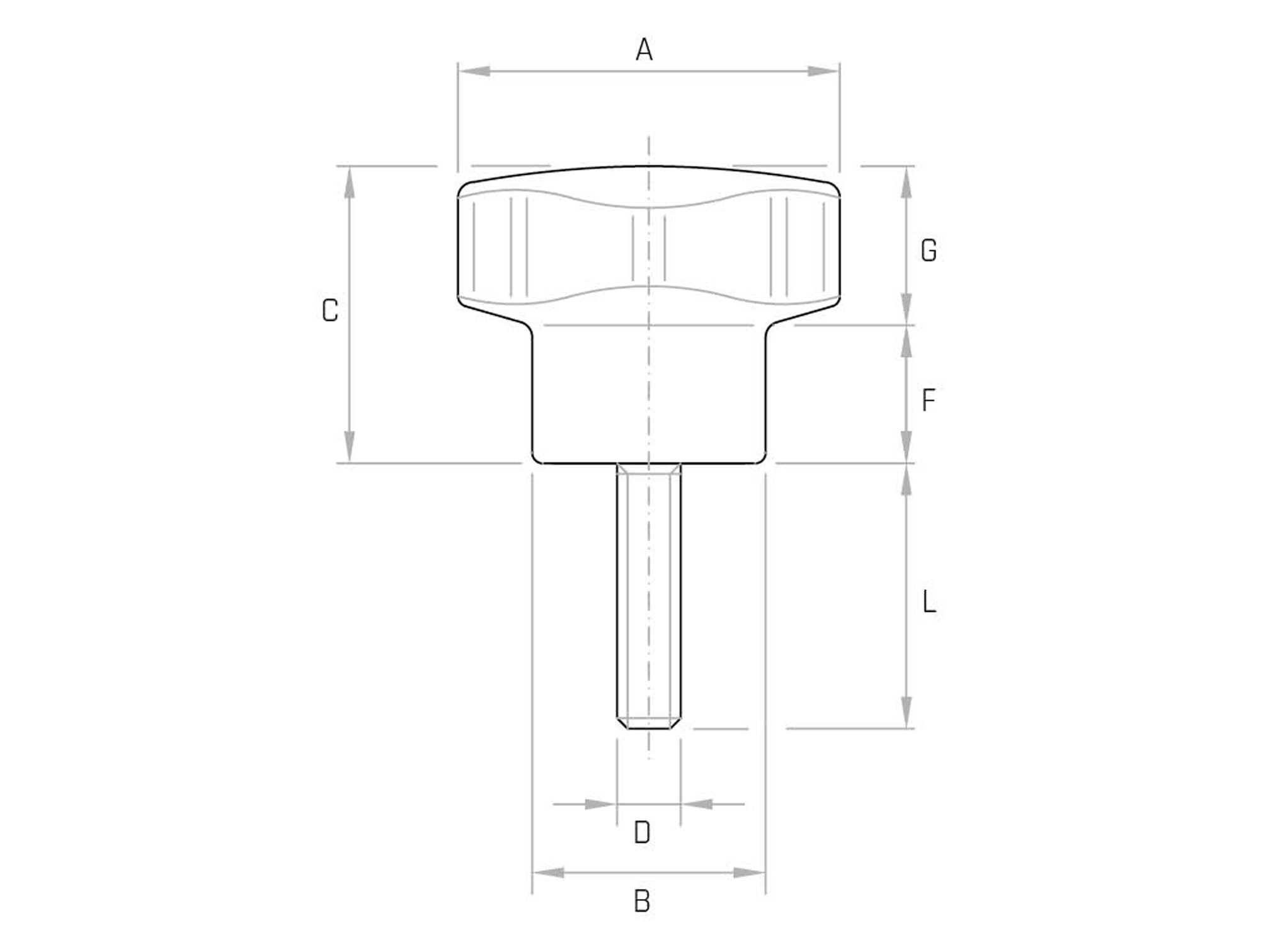 VPX - Six-lobe handwheel with STAINLESS STEEL PIN AND KNOB - Gamm VPX - Six-lobe handwheel with STAINLESS STEEL PIN AND KNOB - Gamm